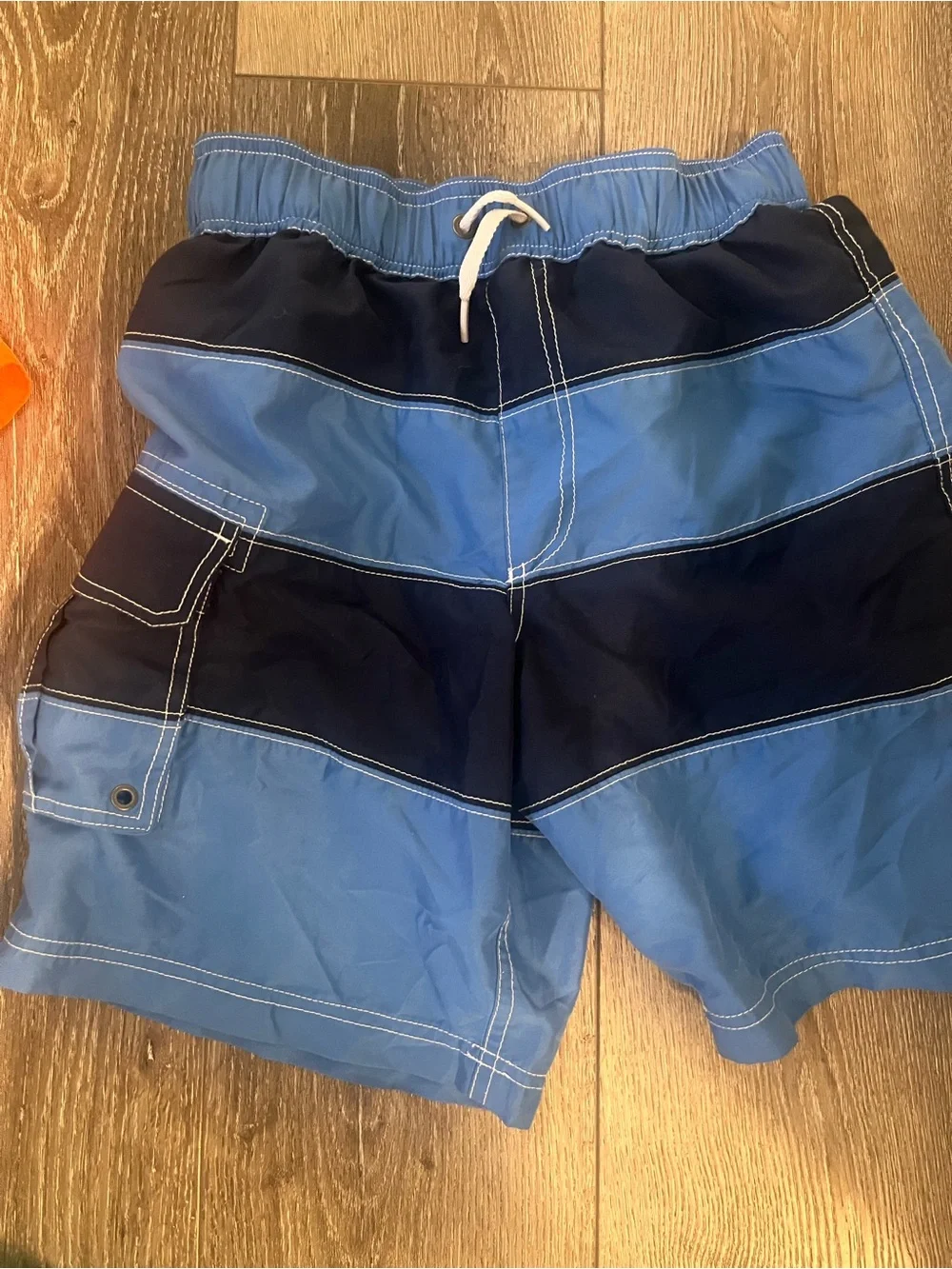 Lot 3 Boys Hanna Andersson 150 Swim Trunks Shorts Size 12 Orange Blue Shark Dino